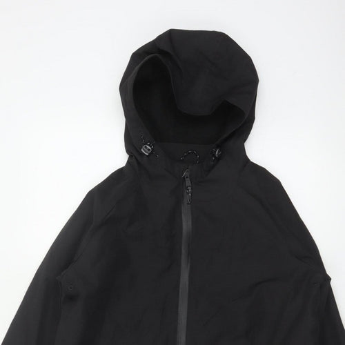 Marks & Spencer Boys Black 13-14 Years Hooded Parka Jacket Zip Pockets
