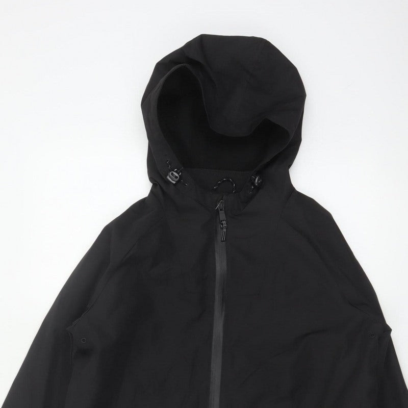 Marks & Spencer Boys Black 13-14 Years Hooded Parka Jacket Zip Pockets
