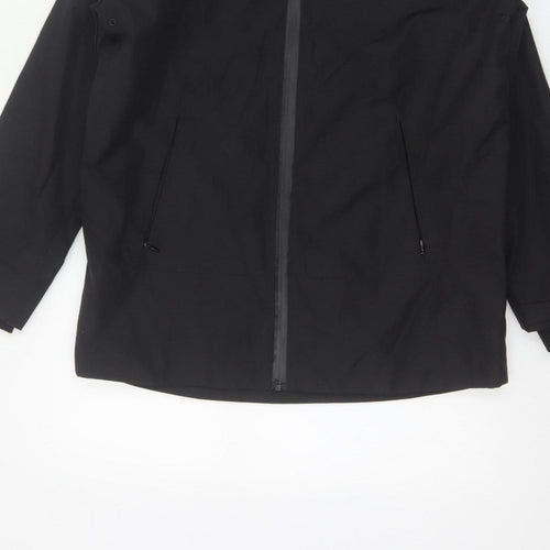 Marks & Spencer Boys Black 13-14 Years Hooded Parka Jacket Zip Pockets