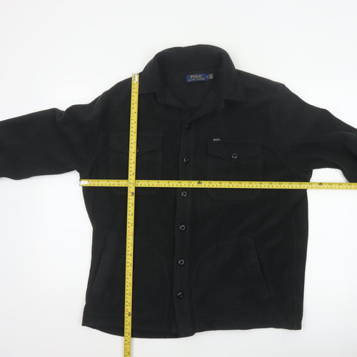 Polo Ralph Lauren Men’s Black M Fleece Button Jacket Logo Pockets