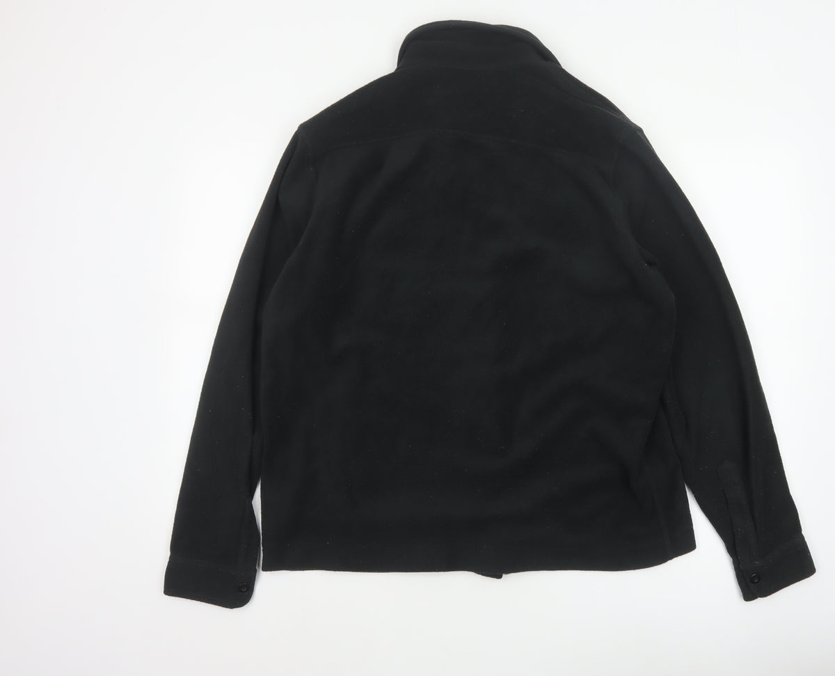 Polo Ralph Lauren Men’s Black M Fleece Button Jacket Logo Pockets