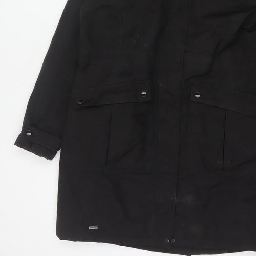 Regatta Women Black UK 16 Long Padded Fur Trim Parka Coat