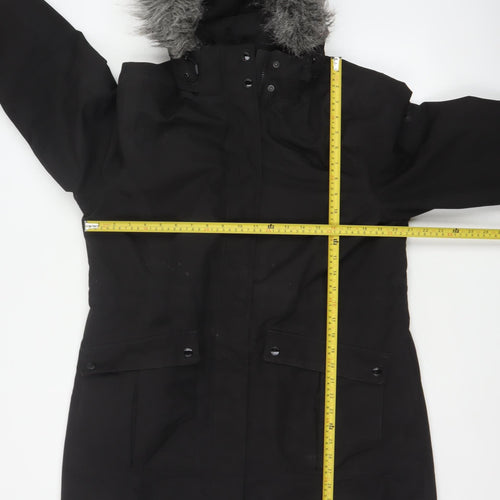 Regatta Women Black UK 16 Long Padded Fur Trim Parka Coat