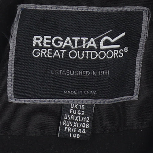Regatta Women Black UK 16 Long Padded Fur Trim Parka Coat