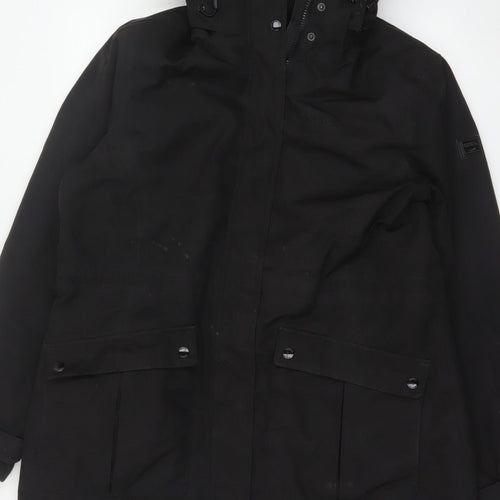 Regatta Women Black UK 16 Long Padded Fur Trim Parka Coat