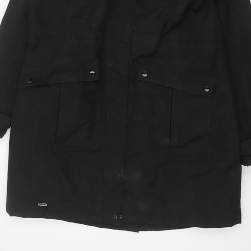 Regatta Women Black UK 16 Long Padded Fur Trim Parka Coat