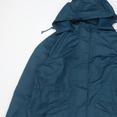 Cotton Traders Women’s Blue UK 18 Hooded Parka Coat Lined