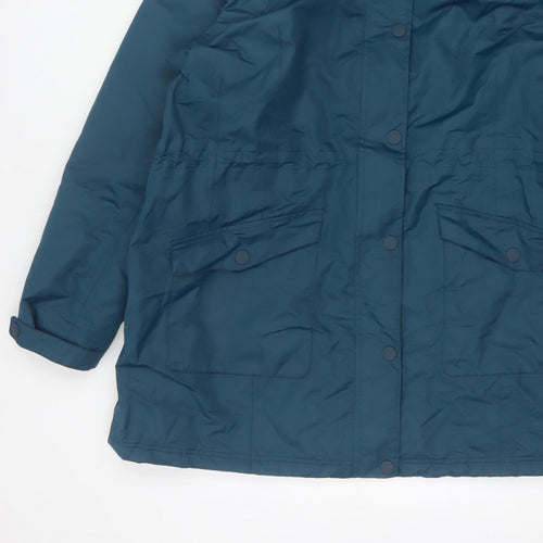 Cotton Traders Women’s Blue UK 18 Hooded Parka Coat Lined