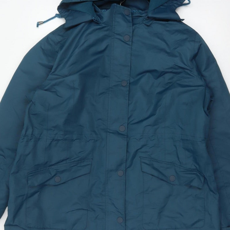 Cotton Traders Women’s Blue UK 18 Hooded Parka Coat Lined