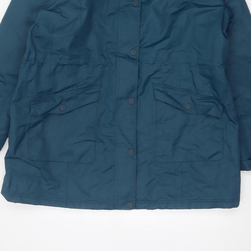 Cotton Traders Women’s Blue UK 18 Hooded Parka Coat Lined
