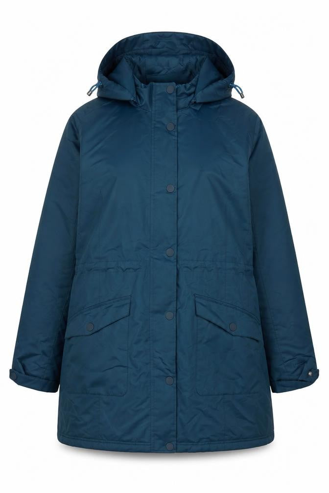 Cotton Traders Women’s Blue UK 18 Hooded Parka Coat Lined