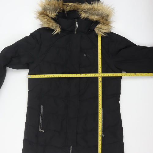 Mountain Warehouse Women Black UK 14 Down Filled Faux Fur Hood Parka Coat
