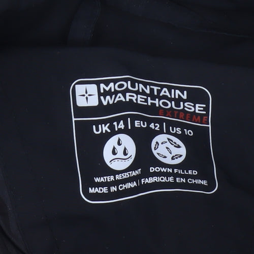 Mountain Warehouse Women Black UK 14 Down Filled Faux Fur Hood Parka Coat