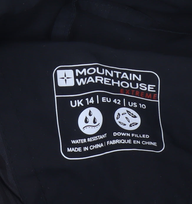 Mountain Warehouse Women Black UK 14 Down Filled Faux Fur Hood Parka Coat