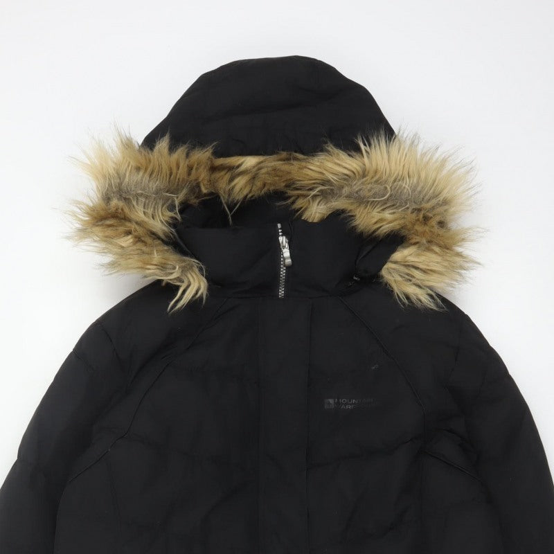 Mountain Warehouse Women Black UK 14 Down Filled Faux Fur Hood Parka Coat