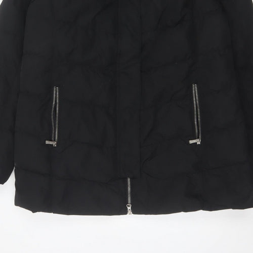 Mountain Warehouse Women Black UK 14 Down Filled Faux Fur Hood Parka Coat