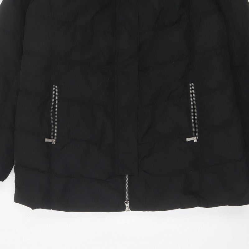 Mountain Warehouse Women Black UK 14 Down Filled Faux Fur Hood Parka Coat