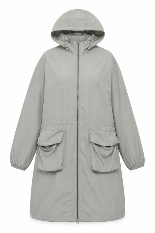 Marks and Spencer Women Grey Size 20 Long Hooded Shower Resistant Parka