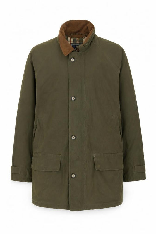 P.G. Field Men’s Green L Rain Coat Cotton Blend Outdoor Jacket