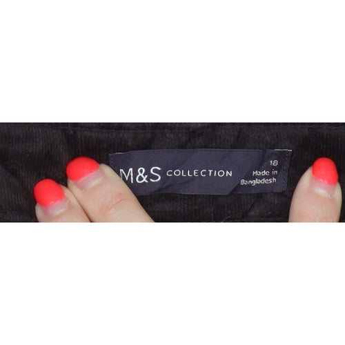 Marks & Spencer Women’s Black Size 18 Stretch Corduroy Trousers