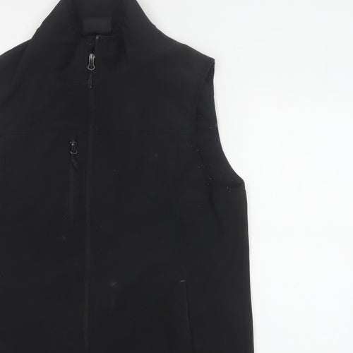 Dickies Men Black L Soft Shell Bodywarmer Workwear Zip Waistcoat