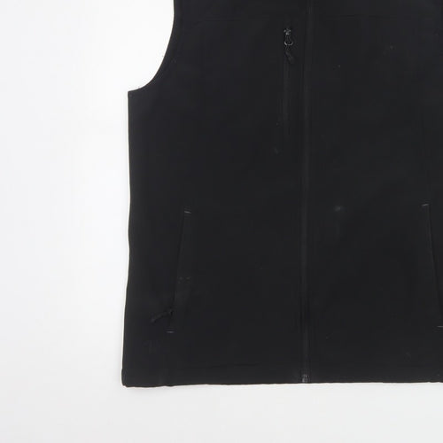 Dickies Men Black L Soft Shell Bodywarmer Workwear Zip Waistcoat