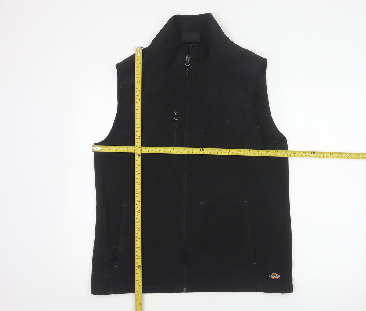 Dickies Men Black L Soft Shell Bodywarmer Workwear Zip Waistcoat