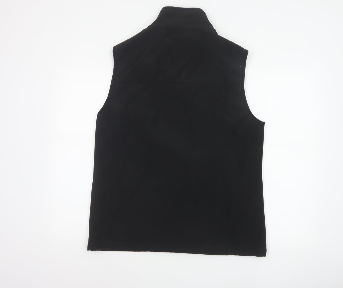 Dickies Men Black L Soft Shell Bodywarmer Workwear Zip Waistcoat