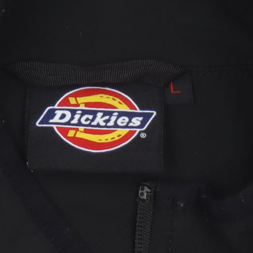 Dickies Men Black L Soft Shell Bodywarmer Workwear Zip Waistcoat