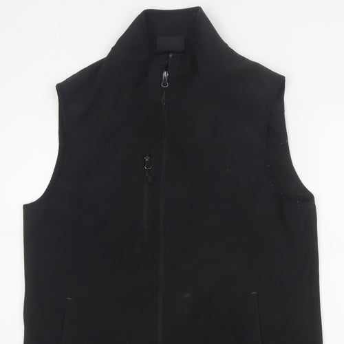 Dickies Men Black L Soft Shell Bodywarmer Workwear Zip Waistcoat