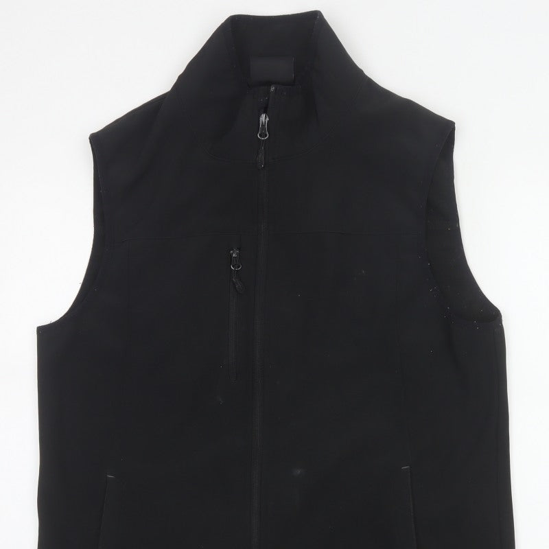 Dickies Men Black L Soft Shell Bodywarmer Workwear Zip Waistcoat