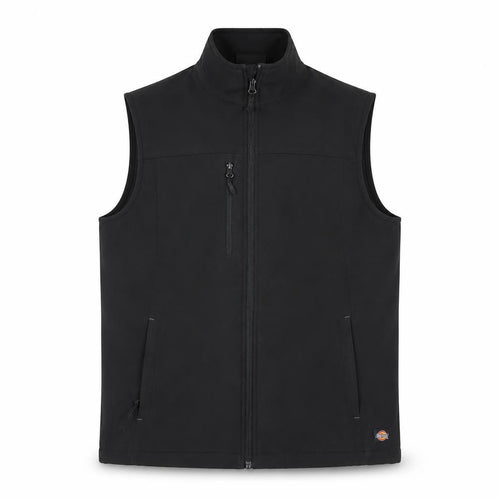 Dickies Men Black L Soft Shell Bodywarmer Workwear Zip Waistcoat