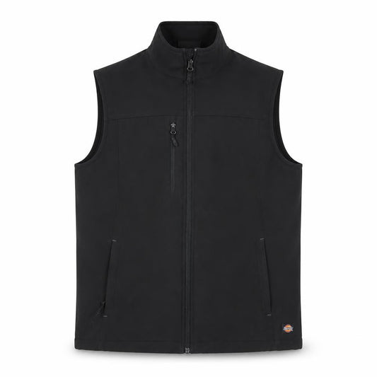 Dickies Men Black L Soft Shell Bodywarmer Workwear Zip Waistcoat