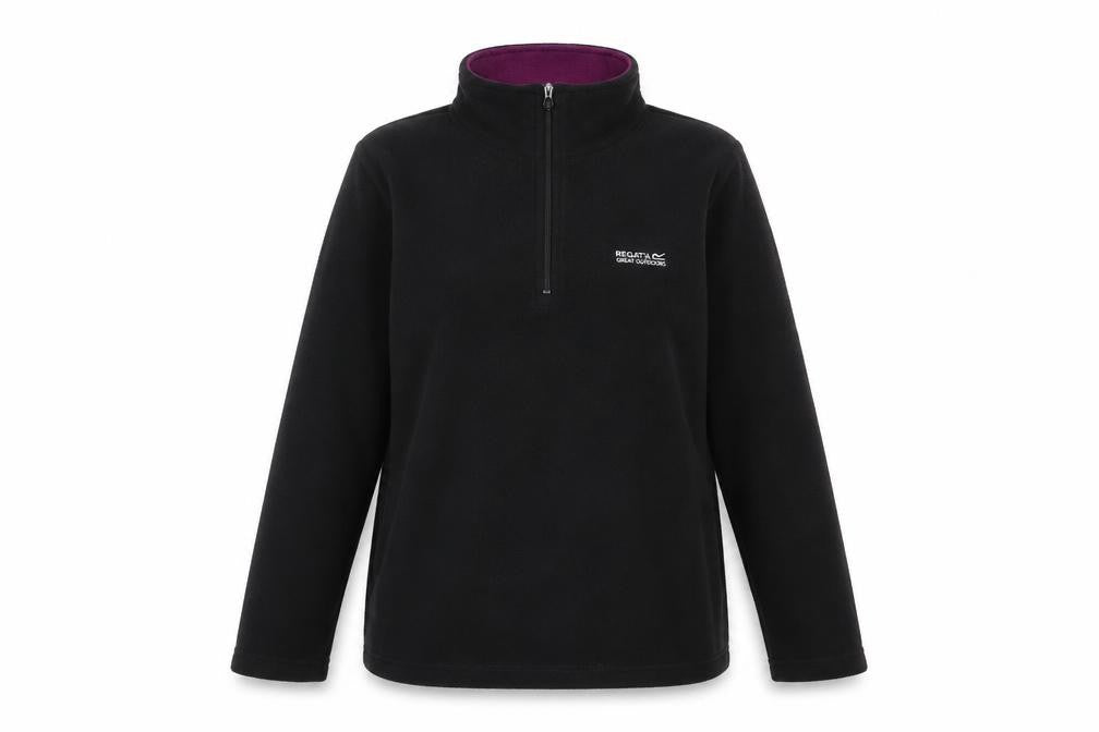 Regatta Women’s Black UK 12 1/2 Zip Fleece Pullover Sweatshirt