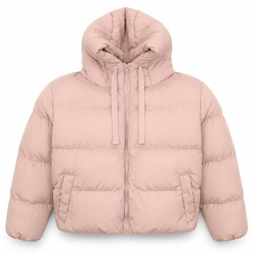 Threadbare Women Pink UK 12 Petite Hooded Puffer Jacket Quilted