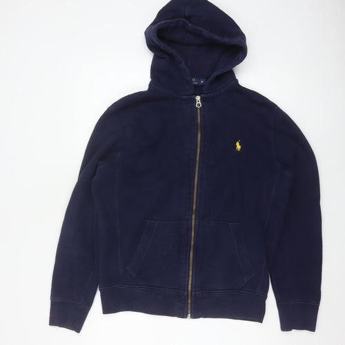 Polo Ralph Lauren Teens Blue M Full Zip Hoodie Logo Cotton Blend