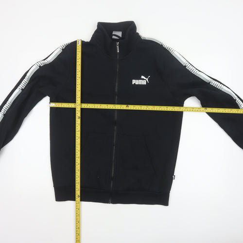 Puma Men’s Black S Full Zip Logo Track Jacket Stand-Up Collar