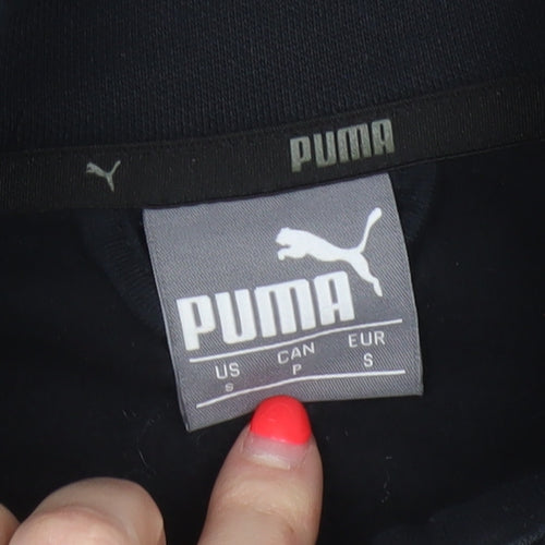 Puma Men’s Black S Full Zip Logo Track Jacket Stand-Up Collar