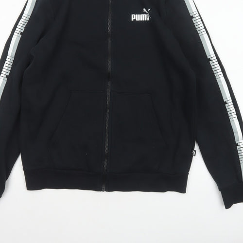Puma Men’s Black S Full Zip Logo Track Jacket Stand-Up Collar