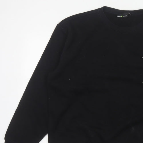 DKNY Jeans Men’s Black XL Crew Neck Logo Pullover Sweatshirt
