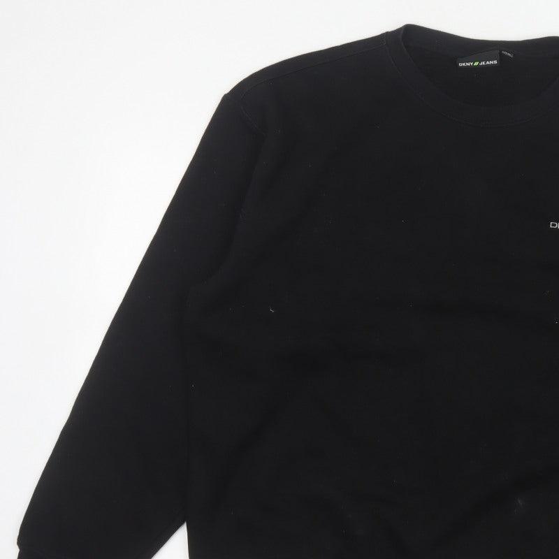 DKNY Jeans Men’s Black XL Crew Neck Logo Pullover Sweatshirt