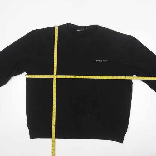 DKNY Jeans Men’s Black XL Crew Neck Logo Pullover Sweatshirt