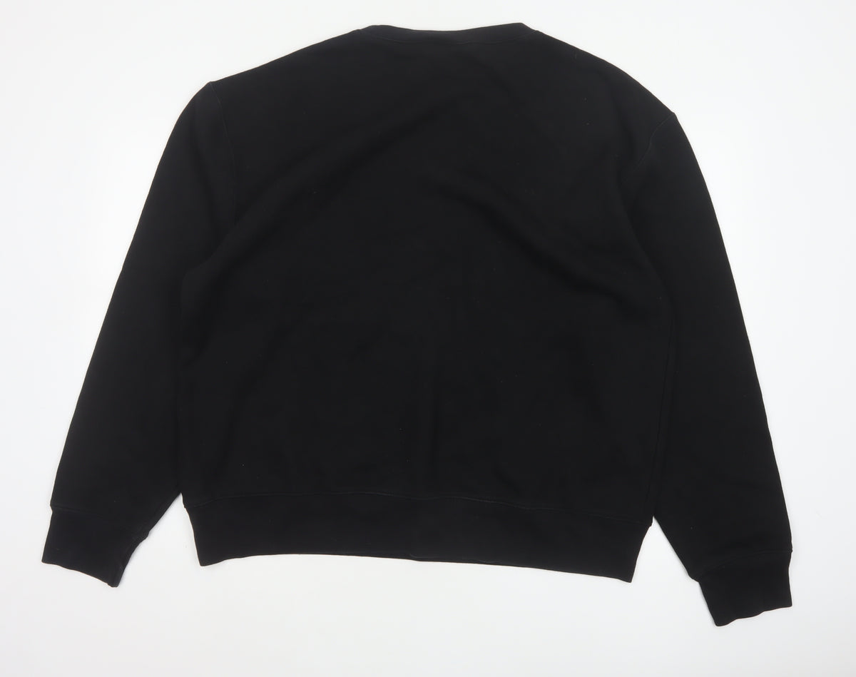 DKNY Jeans Men’s Black XL Crew Neck Logo Pullover Sweatshirt