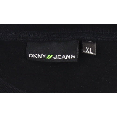 DKNY Jeans Men’s Black XL Crew Neck Logo Pullover Sweatshirt
