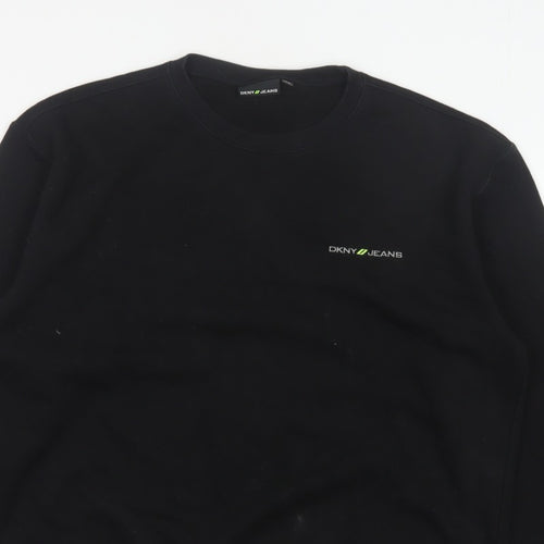 DKNY Jeans Men’s Black XL Crew Neck Logo Pullover Sweatshirt