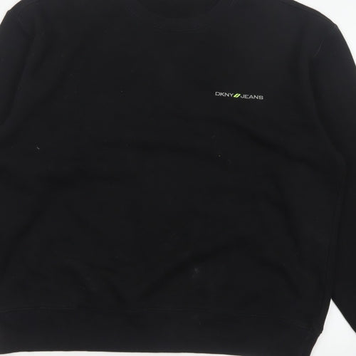 DKNY Jeans Men’s Black XL Crew Neck Logo Pullover Sweatshirt