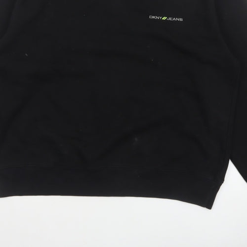 DKNY Jeans Men’s Black XL Crew Neck Logo Pullover Sweatshirt