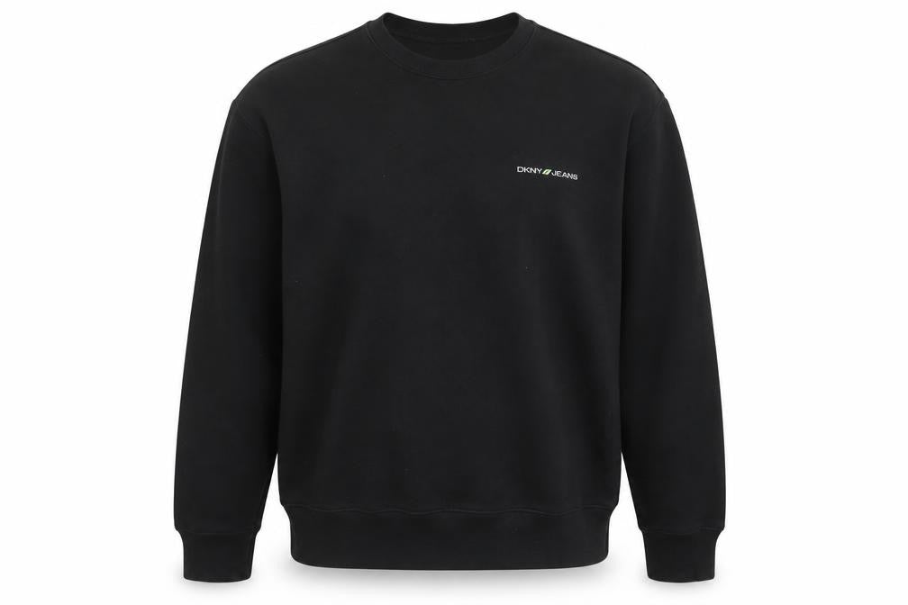 DKNY Jeans Men’s Black XL Crew Neck Logo Pullover Sweatshirt