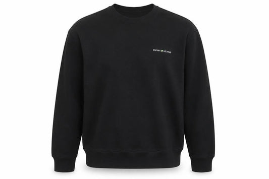 DKNY Jeans Men’s Black XL Crew Neck Logo Pullover Sweatshirt