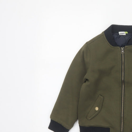 Fearne Boys Green Bomber Jacket 4-5 Years Lined Full Zip